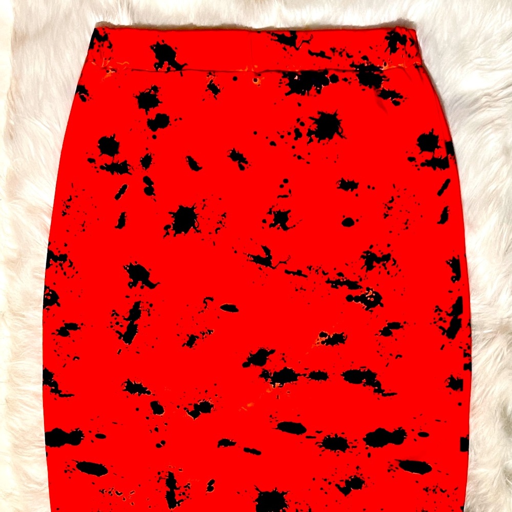 Two Piece ‘Flamingo Neon Red’ Pencil Skirt Set